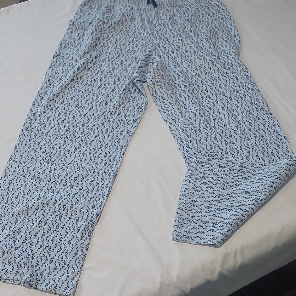 Croft & Barrow Blue Patterned Pajama Pants.no Pockets .Size M